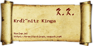 Kránitz Kinga névjegykártya